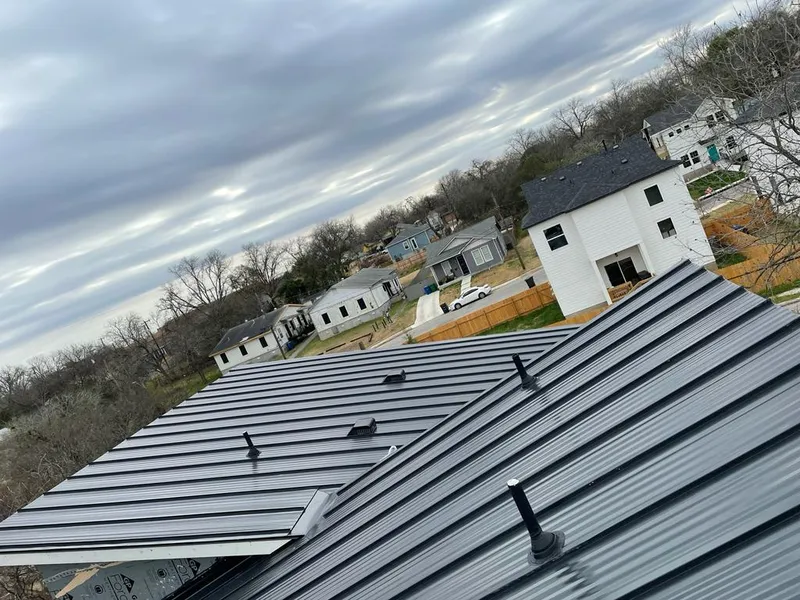 Standing seam metal roof panels with vents for Skylight Repair in Pineville